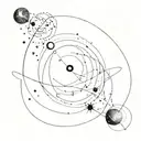 universe and divine timing  tattoo design idea