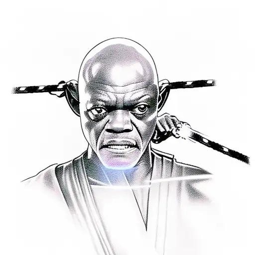 mace windu battling anakin skywalker tattoo design idea