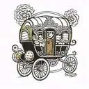 gypsy wagon tattoo design idea