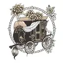 gypsy wagon tattoo design idea