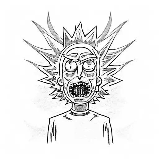 Rick and morty anti venom  tattoo design idea