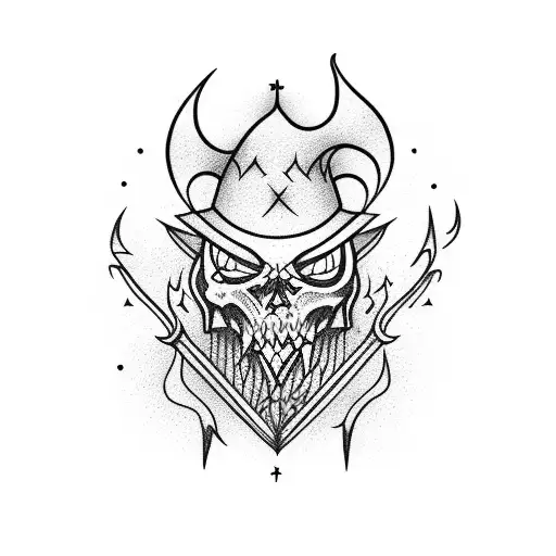 witch bonfire tattoo design idea