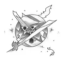 witch bonfire tattoo design idea