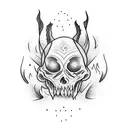 witch bonfire tattoo design idea