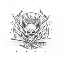 witch bonfire tattoo design idea