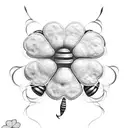 four leaf clover with bee on one leaf tattoo design idea