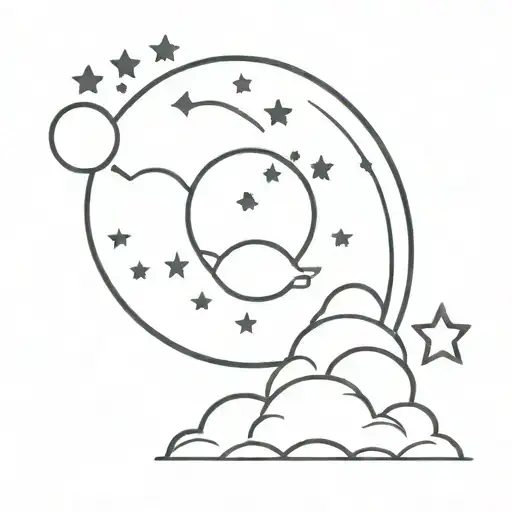 van gogh stary night sky with moon tattoo design idea