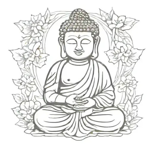 Small buddha tattoo design idea