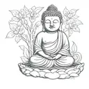 Small buddha tattoo design idea