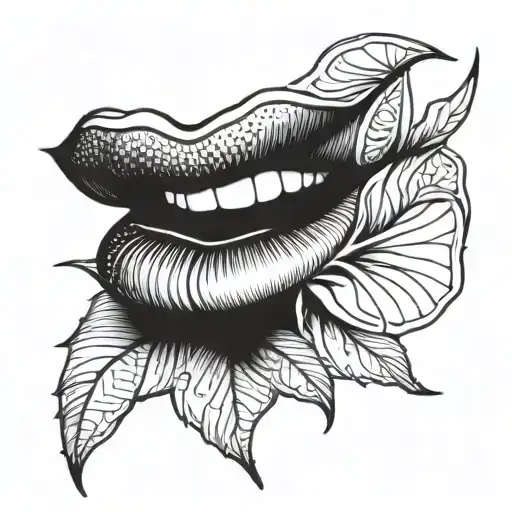 Lip tattoo design idea