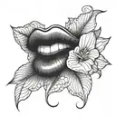 Lip tattoo design idea