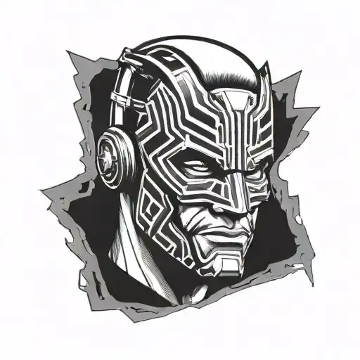 Daredevil mask adorned tattoo design idea