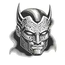 Daredevil mask adorned tattoo design idea