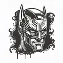 Daredevil mask adorned tattoo design idea