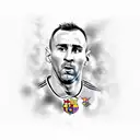 Messi, Xavi e Iniesta  tattoo design idea