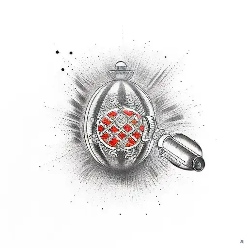 The explosion of the grenade scoop tattoo design idea