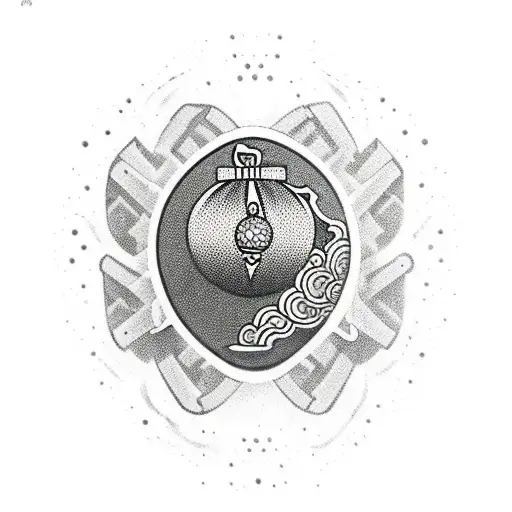grenade scoop tattoo design idea