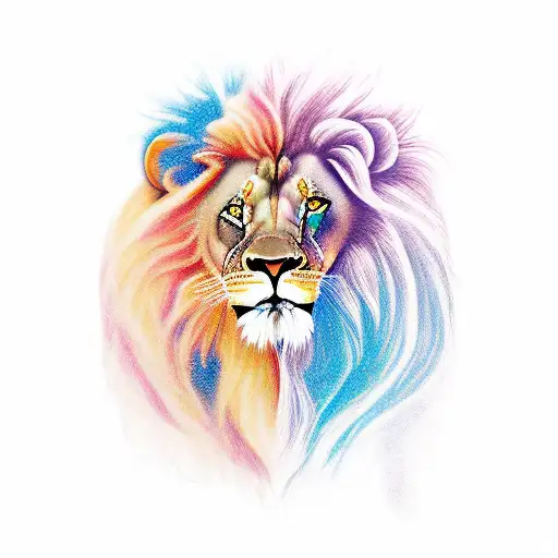 Female Lion, Roses, Crowd, Wings tattoo design idea