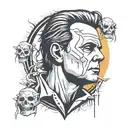 halloween michael myers face split tattoo design idea
