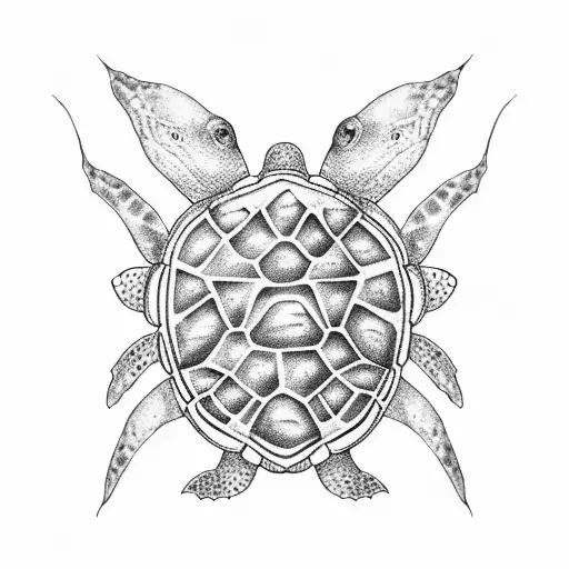 Curacao with turtle in the middle tattoo design idea