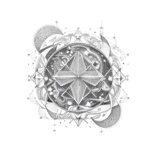 A constellation of stars forming the zodiac signs Aries and Leo intertwined in a cosmic design tattoo design idea