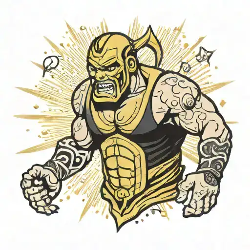 cartoon version of the wrestler gold dust tattoo design idea