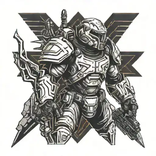 doom slayer tattoo design idea