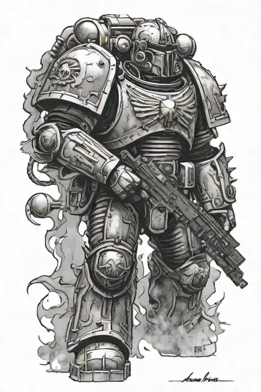 warhammer 40k space marine dark side tattoo design idea