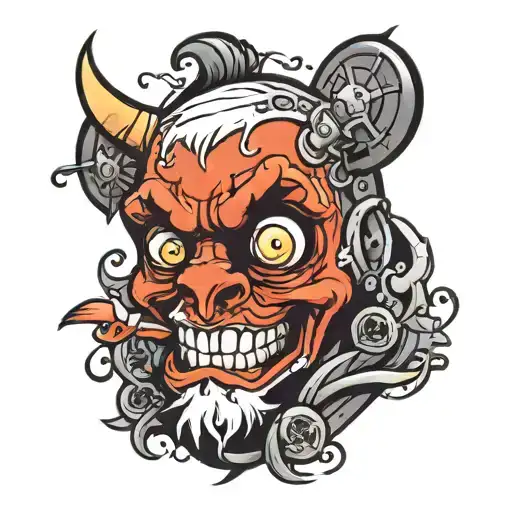 deadpoll cartoon character tattoo design idea