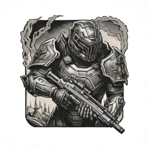 doom slayer tattoo design idea