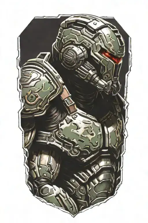 doom slayer tattoo design idea