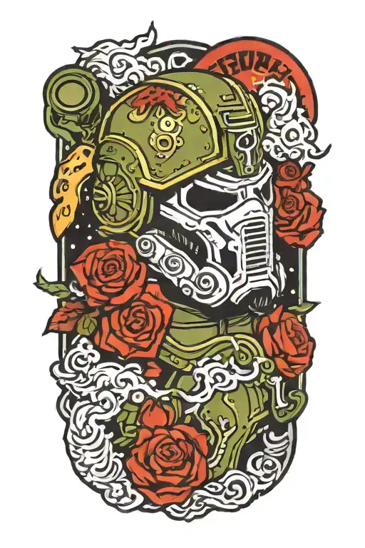 doom slayer tattoo design idea