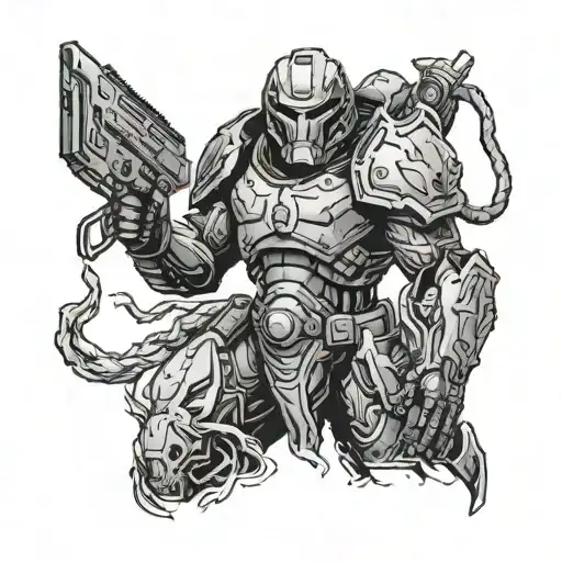 doom slayer tattoo design idea