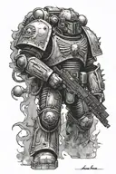 warhammer 40k space marine dark side tattoo design idea