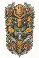 doom slayer tattoo design idea
