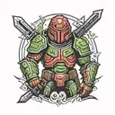 doom slayer tattoo design idea