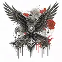 german imperial eagle, warhammer 40k soldier, font doom, roses tattoo design idea