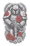 doom slayer form berserek tattoo design idea