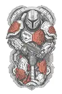 doom slayer form berserek tattoo design idea
