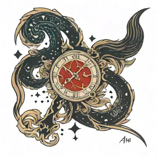 4.15.98 in roman numerals with aries constellation  tattoo design idea