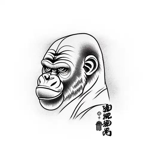 candid ape tattoo design idea