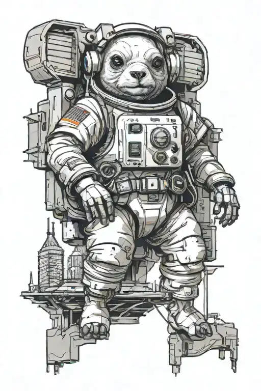 Orbit the Astro's mascot on the top of the tallest building in Houston  tattoo design idea