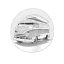 A blue travel van with luggage on the roof  tattoo design idea