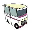 A travel van with luggage on the roof tattoo design idea