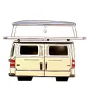 A travel van with luggage on the roof tattoo design idea