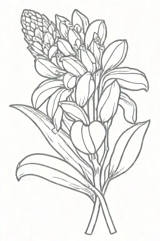 Hyacinth flower with tuber tattoo design idea