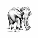 elephant attack tattoo design idea