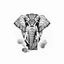 elephant in greece tattoo design idea