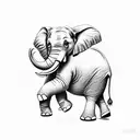 elephant in greece tattoo design idea