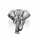 elephant in greece tattoo design idea